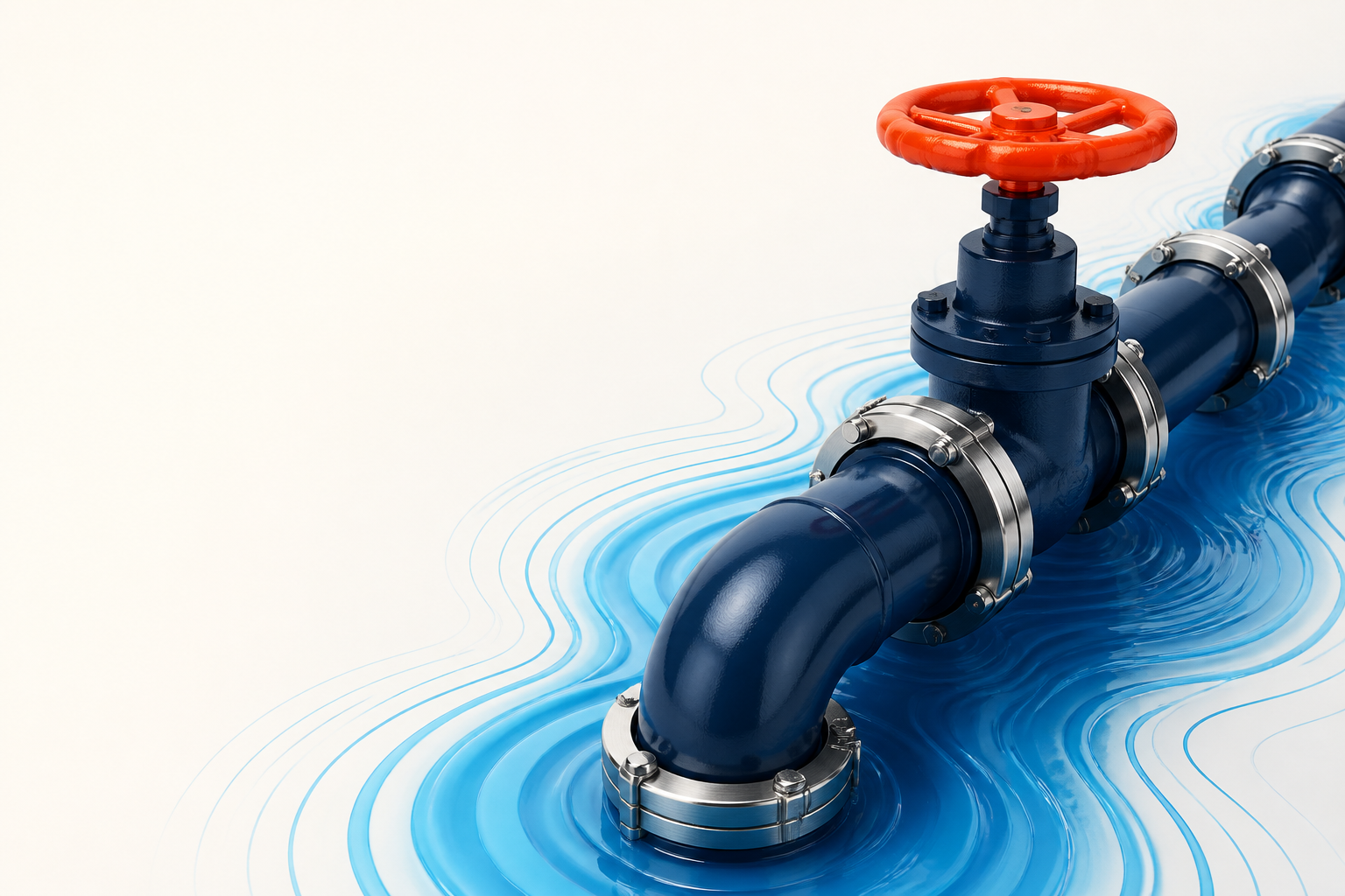 Stylized navy plumbing valve concept